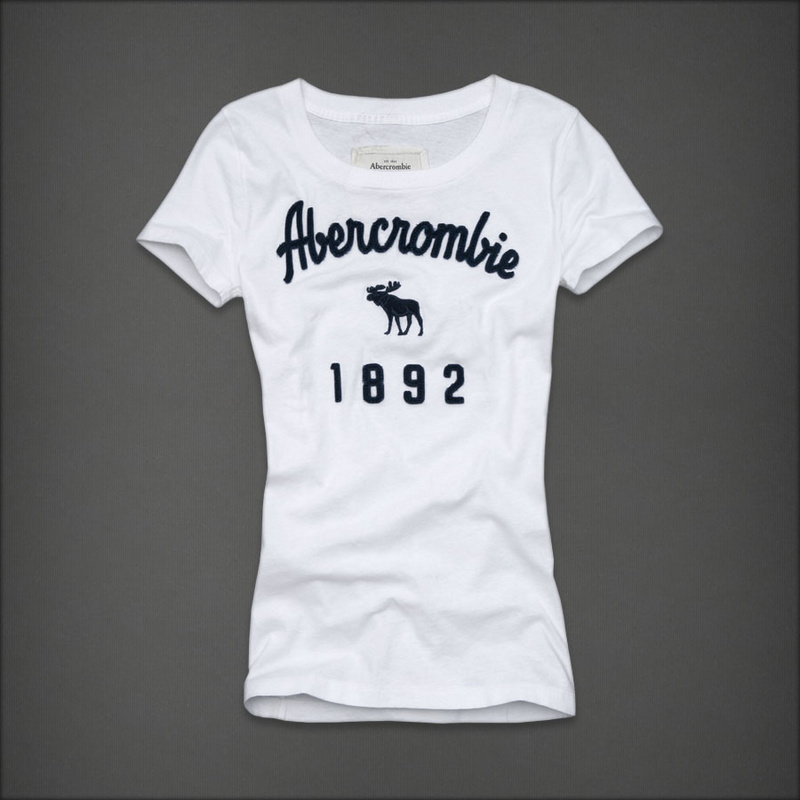 Abercrombie Fitch Mujeres De Cuello Redondo Corto Remera AF8169